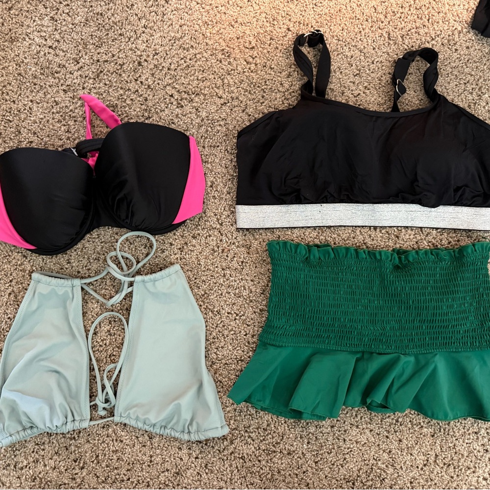 PINK Victoria's Secret White and Blue Bikini Bottom